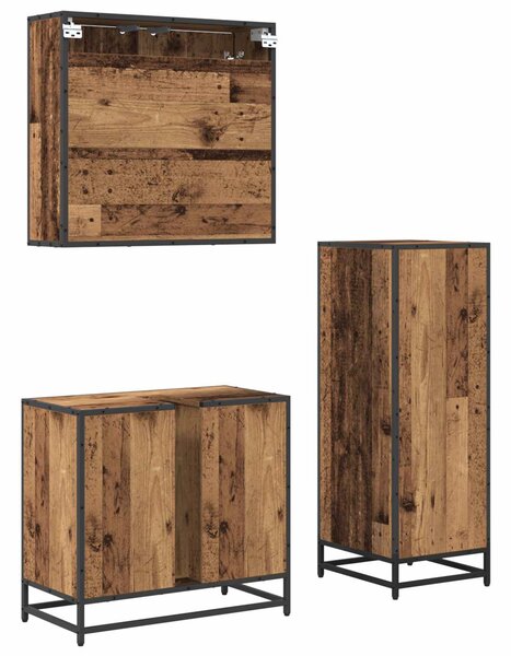 Sada koupelnového nábytku 3 ks Staré dřevo 65 x 33 x 60 cm 3402372