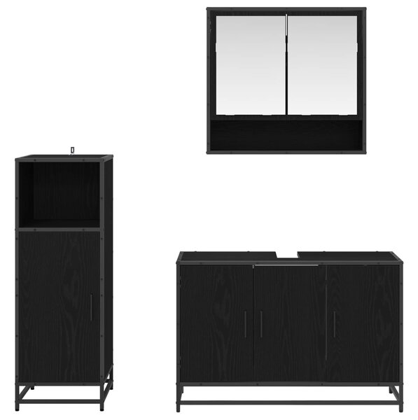 Sada koupelnového nábytku 3 ks Černý dub 90 x 33 x 60 cm 3402365