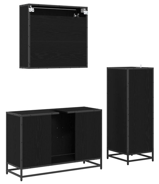 Sada koupelnového nábytku 3 ks Černý dub 90 x 33 x 60 cm 3402365