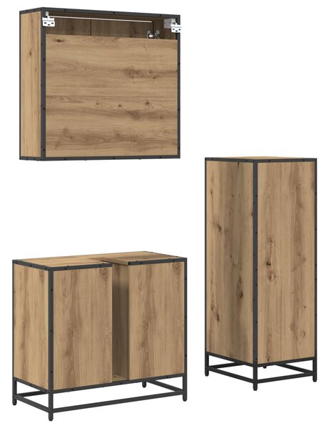 Sada koupelnového nábytku 3 ks Artisanový dub Kompozitní dřevo 3402370