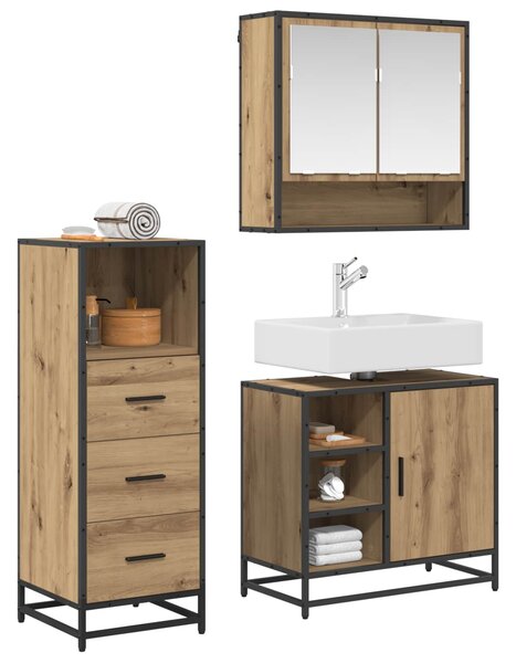 Sada koupelnového nábytku 3 ks Artisanový dub Kompozitní dřevo 3402370