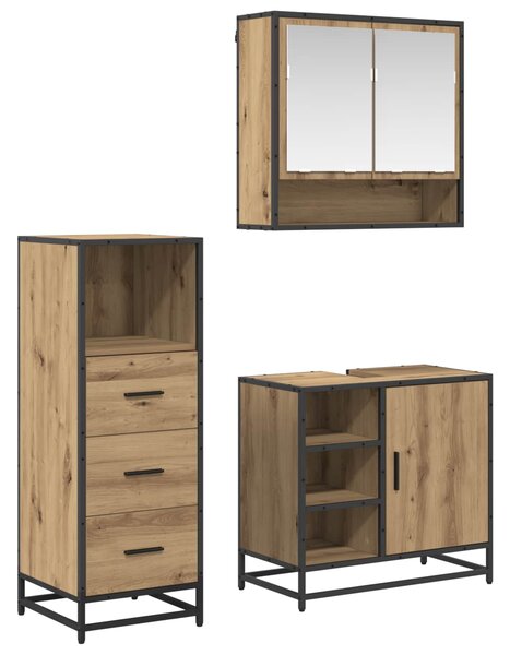 Sada koupelnového nábytku 3 ks Artisanový dub Kompozitní dřevo 3402370