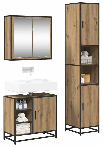 Sada koupelnového nábytku 3 ks Artisanový dub 65 x 33 x 60 cm 3402361