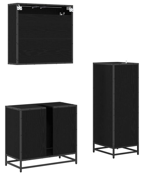 Sada koupelnového nábytku 3 ks Černý dub 60 x 33 x 60 cm 3402368
