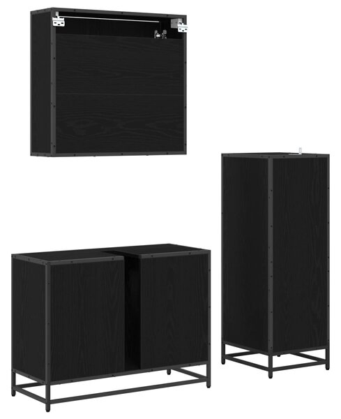 Sada koupelnového nábytku 3 ks Černý dub 80 x 33 x 60 cm 3402380