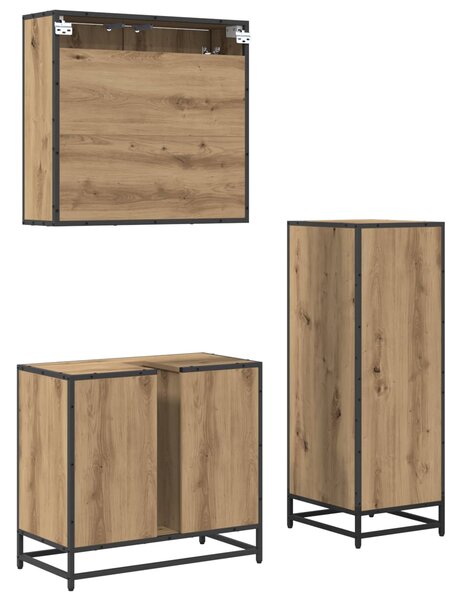 Sada koupelnového nábytku 3 ks Artisanový dub 65 x 33 x 60 cm 3402373