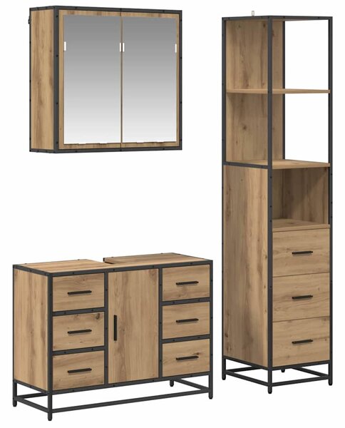 Sada koupelnového nábytku 3 ks Artisanový dub 80 x 33 x 60 cm 3402382