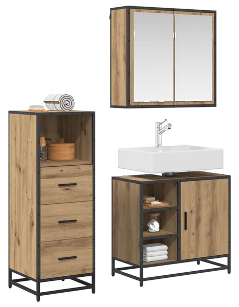 Sada koupelnového nábytku 3 ks Artisanový dub 65 x 33 x 60 cm 3402373