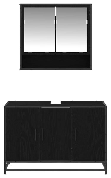 Sada koupelnového nábytku 2 ks Černý dub 90 x 33 x 60 cm 3402389