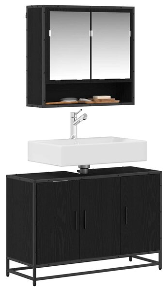 Sada koupelnového nábytku 2 ks Černý dub 90 x 33 x 60 cm 3402389