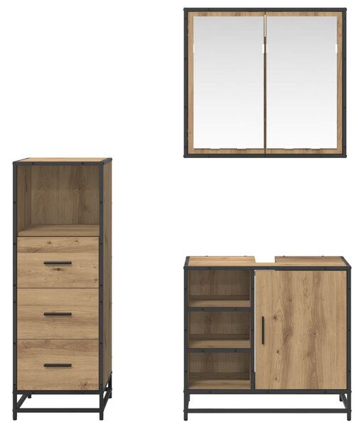 Sada koupelnového nábytku 3 ks Artisanový dub 65 x 33 x 60 cm 3402373