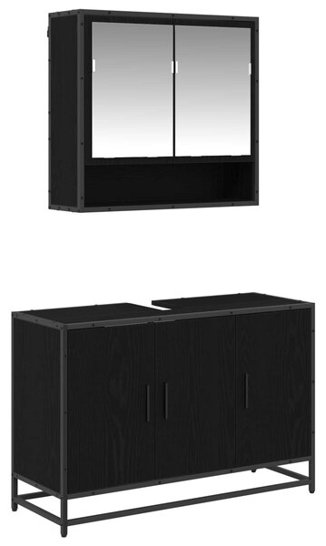 Sada koupelnového nábytku 2 ks Černý dub 90 x 33 x 60 cm 3402389