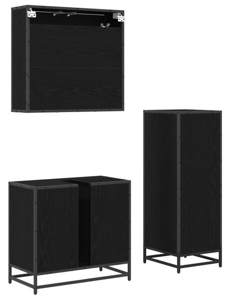 Sada koupelnového nábytku 3 ks Černý dub 65 x 33 x 60 cm 3402374