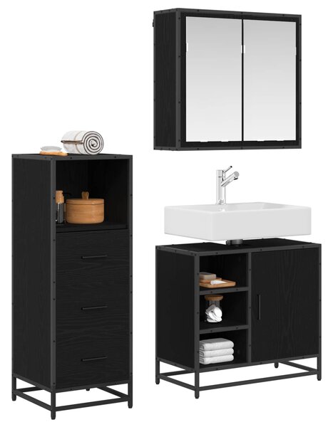 Sada koupelnového nábytku 3 ks Černý dub 65 x 33 x 60 cm 3402374