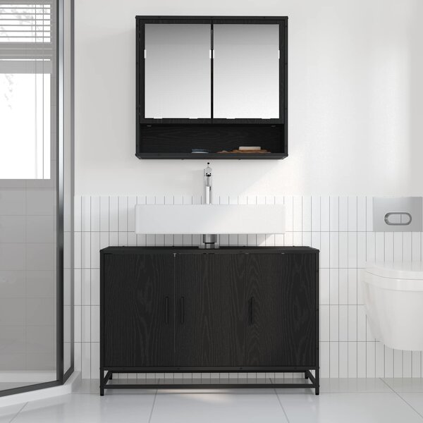 Sada koupelnového nábytku 2 ks Černý dub 90 x 33 x 60 cm 3402389