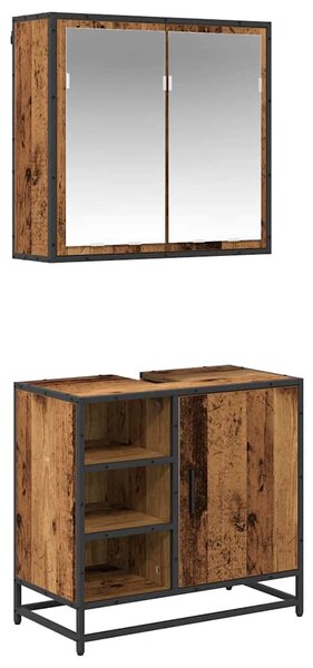 Sada koupelnového nábytku 2 ks Staré dřevo 65 x 33 x 60 cm 3402402
