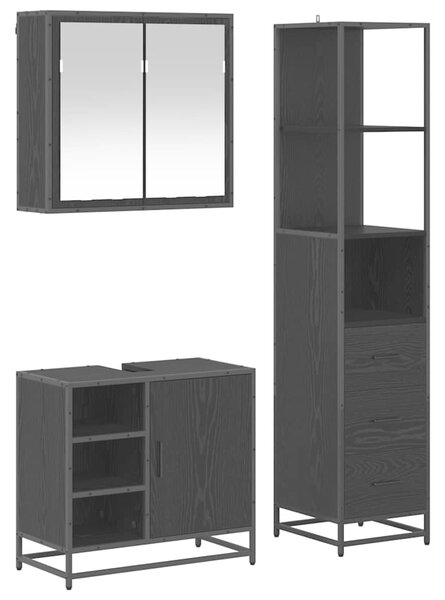 Sada koupelnového nábytku 3 ks Černý dub 65 x 33 x 60 cm 3402407