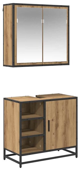 Sada koupelnového nábytku 2 ks Artisanový dub 65 x 33 x 60 cm 3402403