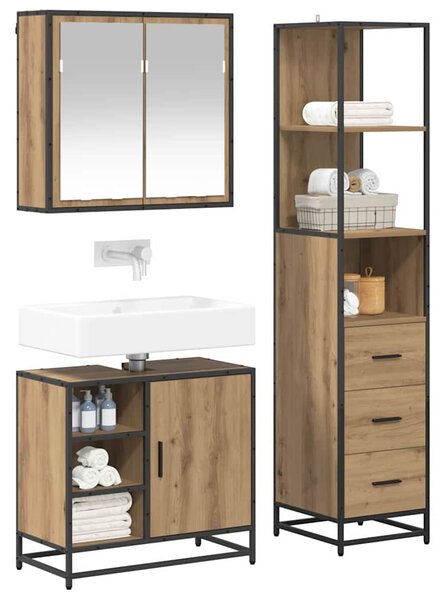 Sada koupelnového nábytku 3 ks Artisanový dub 65 x 33 x 60 cm 3402406