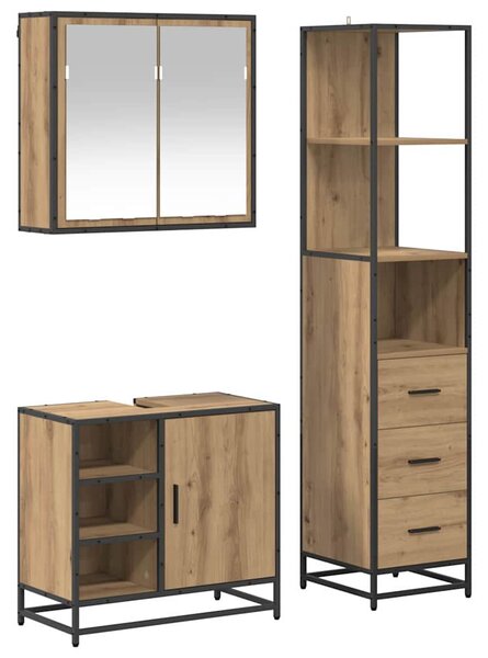Sada koupelnového nábytku 3 ks Artisanový dub 65 x 33 x 60 cm 3402406