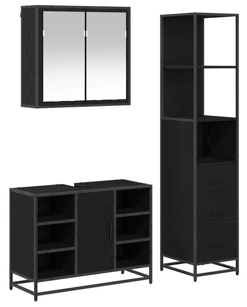 Sada koupelnového nábytku 3 ks Černý dub 80 x 33 x 60 cm 3402422