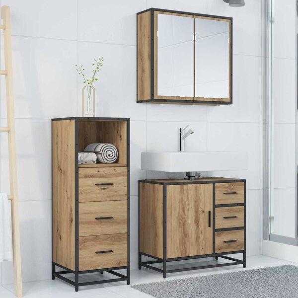 Sada koupelnového nábytku 3 ks Artisanový dub 3402424