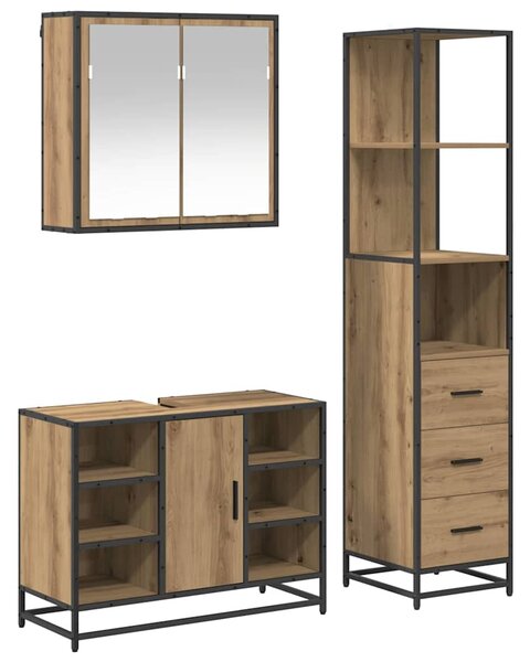 Sada koupelnového nábytku 3 ks Artisanový dub 80 x 33 x 60 cm 3402421