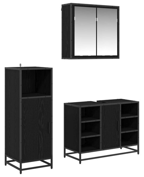 Sada koupelnového nábytku 3 ks Černý dub 80 x 33 x 60 cm 3402419