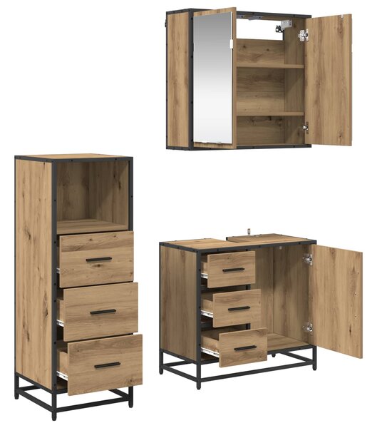 Sada koupelnového nábytku 3 ks Artisanový dub 3402424