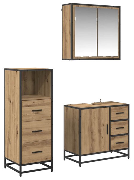 Sada koupelnového nábytku 3 ks Artisanový dub 3402424