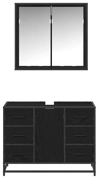Sada koupelnového nábytku 2 ks Černý dub 80 x 33 x 60 cm 3402431