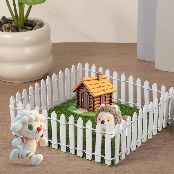 Miniaturní plot, dekorace do zahrady, 90 x 5 cm, dřevěný plot pro modelářství