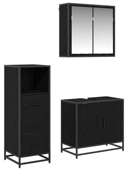 Sada koupelnového nábytku 3 ks Černý dub 65 x 33 x 60 cm 3402434