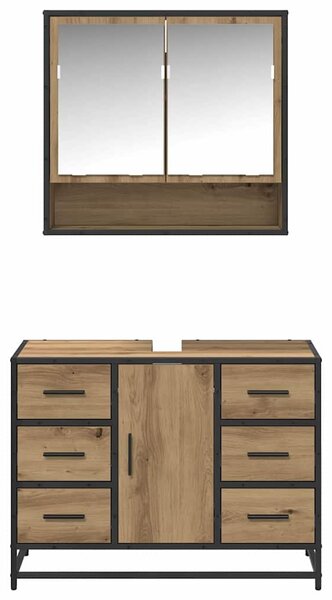 Sada koupelnového nábytku 2 ks Artisanový dub 80 x 33 x 60 cm 3402427