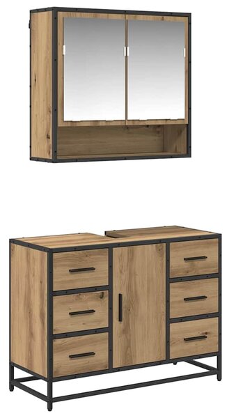 Sada koupelnového nábytku 2 ks Artisanový dub 80 x 33 x 60 cm 3402427