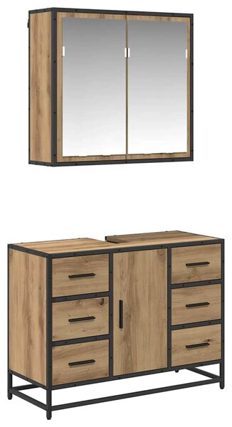 Sada koupelnového nábytku 2 ks Artisanový dub 80 x 33 x 60 cm 3402430