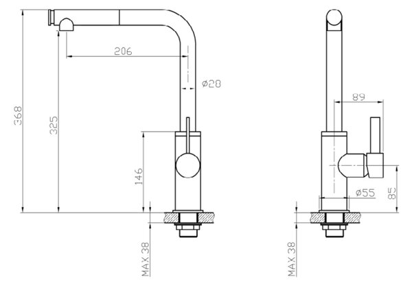 Invena Preto kuchyňská baterie stojící černá BZ-48-W04