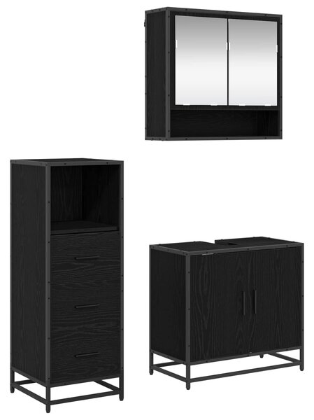 Sada koupelnového nábytku 3 ks Černý dub 65 x 33 x 60 cm 3402446