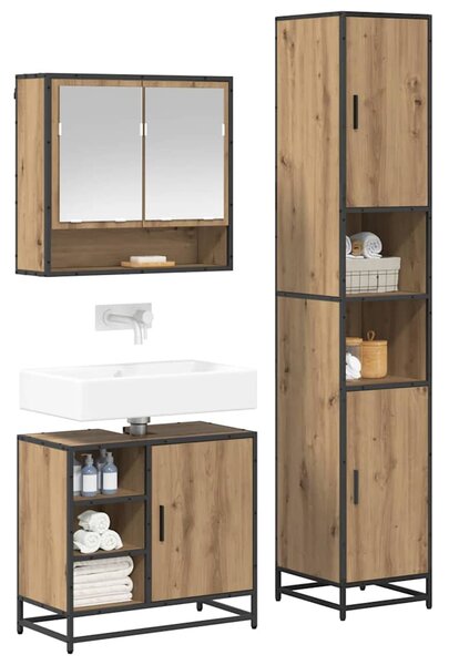 Sada koupelnového nábytku 3 ks Artisanový dub Kompozitní dřevo 3402439