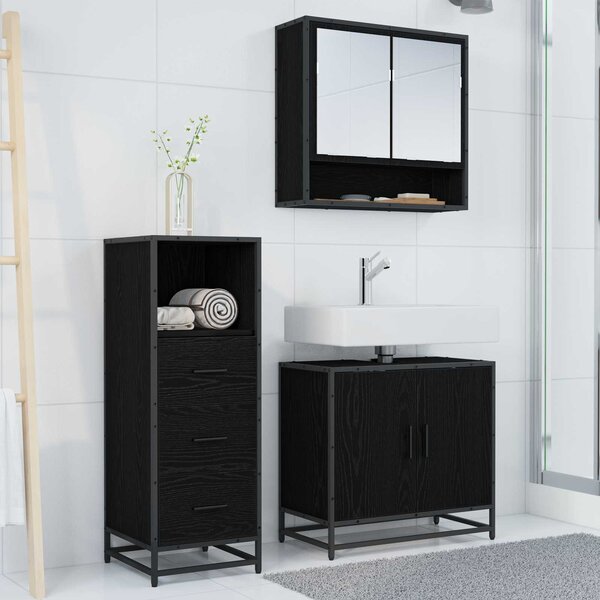 Sada koupelnového nábytku 3 ks Černý dub 65 x 33 x 60 cm 3402446