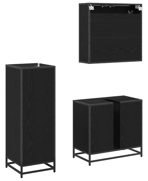 Sada koupelnového nábytku 3 ks Černý dub 65 x 33 x 60 cm 3402452