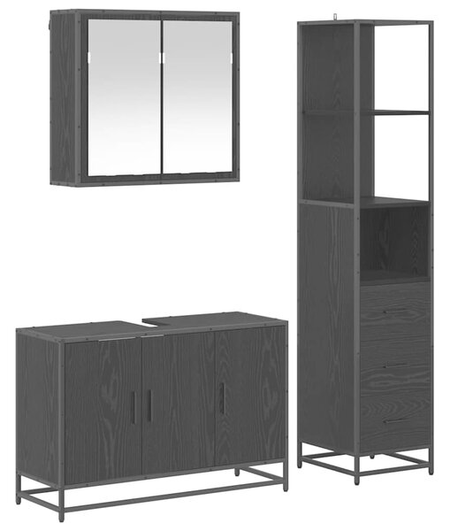 Sada koupelnového nábytku 3 ks Černý dub 90 x 33 x 60 cm 3402455