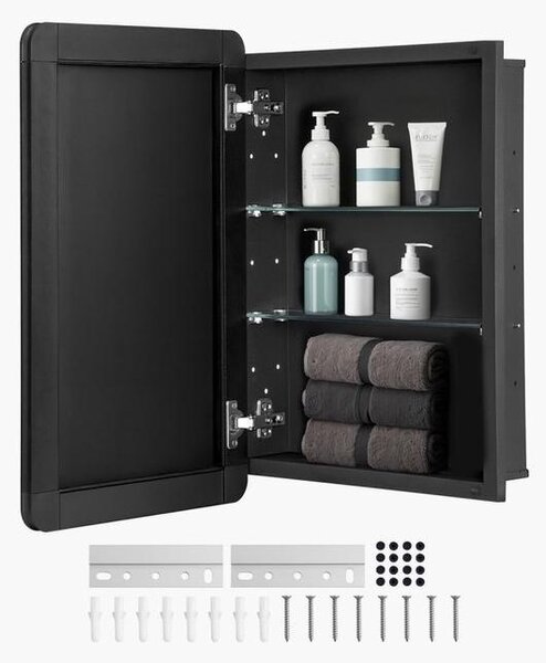 Optimalizovaná skříňka na léky - zrcadlová skříňka s nastavitelnými rozměry 406x128x610 mm - ideální pro lékárny a zdravotnická zařízení