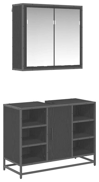Sada koupelnového nábytku 2 ks Černý dub 80 x 33 x 60 cm 3402461