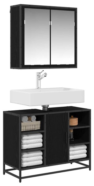 Sada koupelnového nábytku 2 ks Černý dub 80 x 33 x 60 cm 3402461