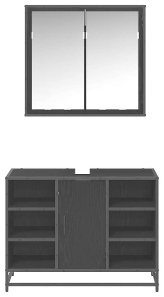 Sada koupelnového nábytku 2 ks Černý dub 80 x 33 x 60 cm 3402461