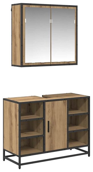 Sada koupelnového nábytku 2 ks Artisanový dub 80 x 33 x 60 cm 3402460
