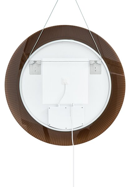 LED koupelnové zrcadlo BESBE 80 cm 80 cm Hnědá
