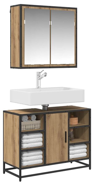 Sada koupelnového nábytku 2 ks Artisanový dub 80 x 33 x 60 cm 3402460