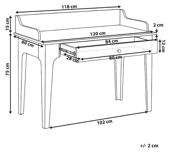 Pracovní stůl MONTIRA Světle béžová 118 cm 60 cm